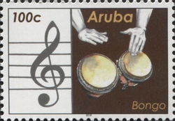 Stamp, Music Instruments 2016 - Bongo, Aruba,  , Musical Instruments, Music and Dance