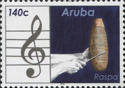Stamp, Music Instruments 2016 - Raspa, Aruba,  , Musical Instruments, Music and Dance