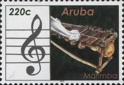 Stamp, Music Instruments 2016 - Marimba, Aruba,  , Musical Instruments, Music and Dance