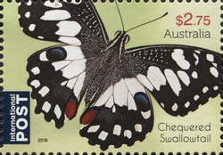 Stamp, Beautiful Butterflies - Chequered Swallowtail, Australia,  , Butterflies, Fauna