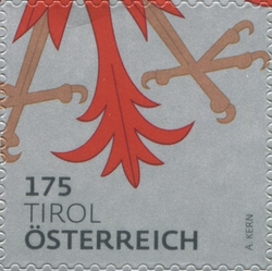 Stamp, Austria's Heraldry - Tyrolean Coat of Arms - Eagle's Claw, Austria,  , Heraldry, National symbols