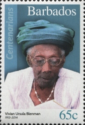 Stamp, Centenarians of Barbados - Vivian Ursula Blenman (1913-2014), Barbados,  , History of Peoples, Mankind, History