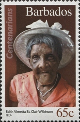 Stamp, Centenarians of Barbados - Edith Vimetta St. Clair Wilkinson (1913-), Barbados,  , History of Peoples, Mankind, History