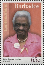 Stamp, Centenarians of Barbados - Olive Augusta Licorish (1914-2015), Barbados,  , History of Peoples, Mankind, History
