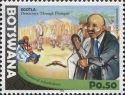 Stamp, Kgotla - Democracy through dialogue, Botswana,  , Politics and Government
