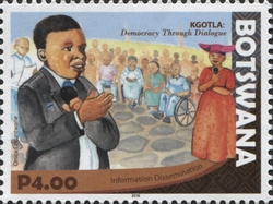Stamp, Kgotla - Democracy through dialogue, Botswana,  , Politics and Government