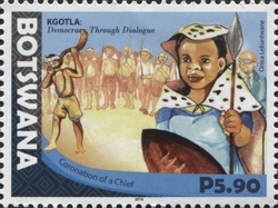 Stamp, Kgotla - Democracy through dialogue, Botswana,  , Politics and Government