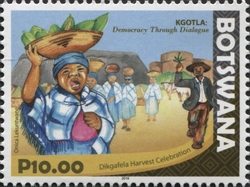 Stamp, Kgotla - Democracy through dialogue, Botswana,  , Politics and Government