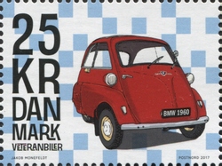Stamp, Vintage Cars - BMW 1960, Denmark,  , Roads, Transportation, Motor vehicles