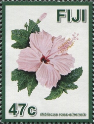 Stamp, Hibiscus Flowers - A Symbol of Diversity in Fiji - Hibiscus rosa-sinensis, Fiji,  , Flowers, Flora