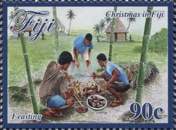 Christmas in Fiji - Preparing 'Lovo'