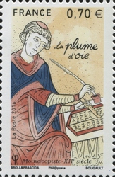 Stamp, Nib Pens - The Quill Pen, France,  , Literature, Press and Comics, Fine Arts, Calligraphy