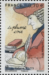 Stamp, Nib Pens - The Quill Pen, France,  , Literature, Press and Comics, Fine Arts, Calligraphy