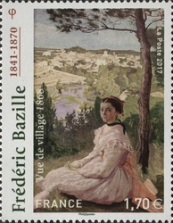 Stamp, Frédéric Bazille (1841-1870), France,  , Artists, Fine Arts