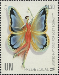 Stamp, Free and Equal, United Nations, Offices in New York,  , Mankind, Politics and Government, Law