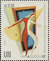 Stamp, Free and Equal, United Nations, Offices in Vienna Austria,  , Mankind, Politics and Government, Law