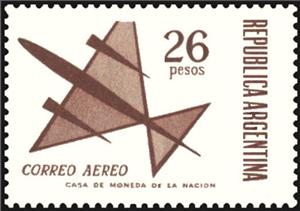 Stamp, Airmail - Stylized aircraft, Argentina,  , Aircraft, Aviation