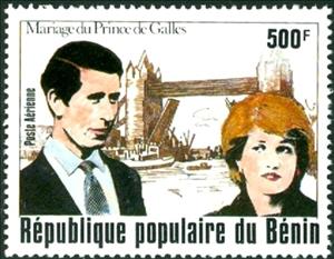 Stamp, British Royal Weding of Prince Charles and Lady Diana Spenc…, Benin,  