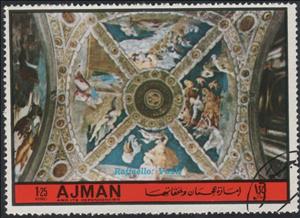 Stamp, Stanza di Eliodoro; by Raphael, Ajman,  , Frescos