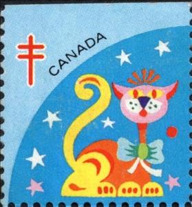 Stamp, Cat, Cinderellas,  , Tuberculosis / TBC