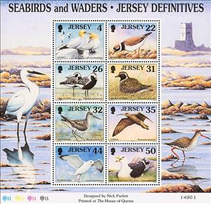 Souvenir Sheet, Seabirds and waders, Jersey,  , Animals (Fauna), Birds