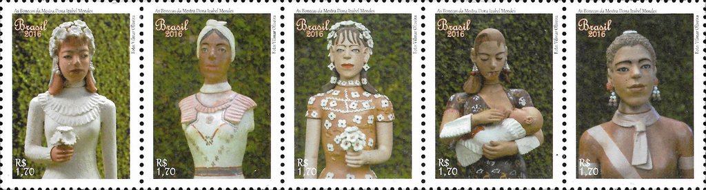 Se-tenant, Dolls of D Izabel, Brazil,  , Art, Artists, Crafts, Folklore, Puppets, Sculptures