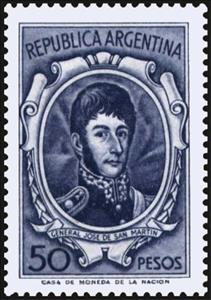 Stamp, José Francisco de San Martín (1778-1850), Argentina,  , Famous People, Freedom Fighters, Generals, Heroes, Men