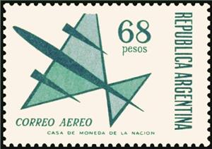 Stamp, Airmail - Stylized aircraft, Argentina,  , Aircraft, Aviation