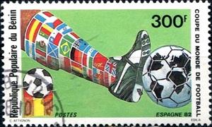 Stamp, Football World Cup - Spain, Benin,  , Football (Soccer)