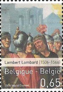 Stamp, "The sacrifice of Joachim" by Lambert Lombard, Belgium,  , Art