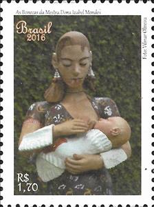 Stamp, Dolls of D Izabel 4, Brazil,  , Art, Artists, Crafts, Folklore, Puppets, Sculptures