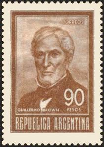 Stamp, Guillermo Brown (1777-1857), Argentina,  , Admirals, Famous People