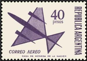 Stamp, Airmail - Stylized aircraft, Argentina,  , Aircraft, Aviation
