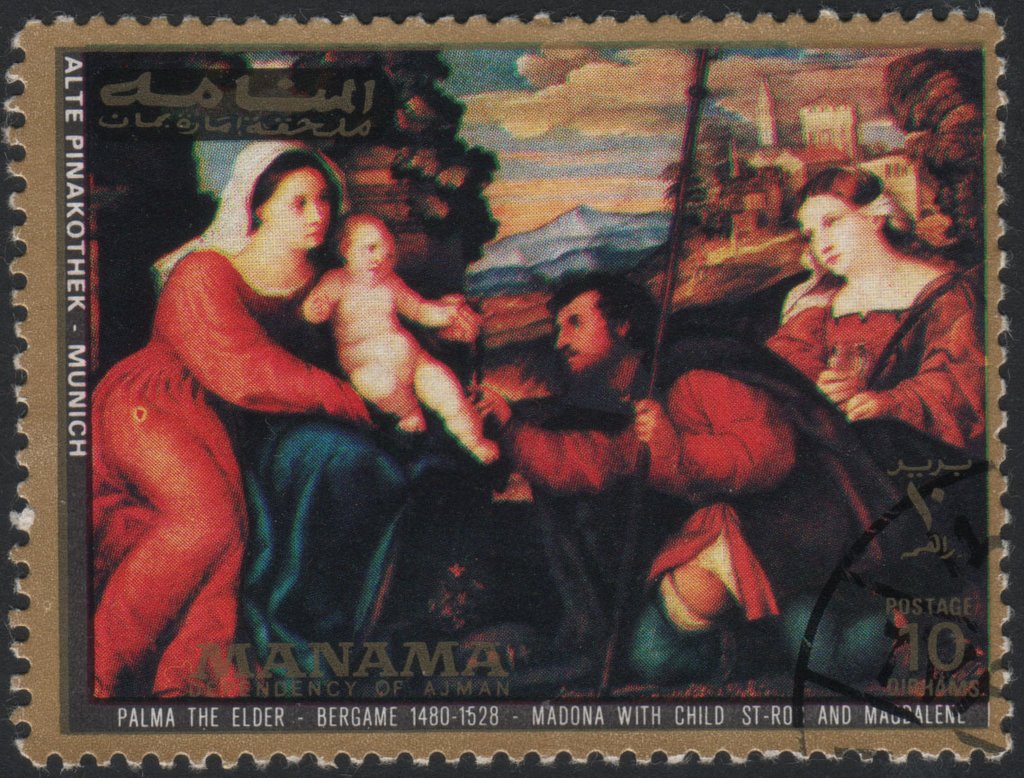 Madonna with St. Rochus and Mary Magdalene, by Palma il Vecc