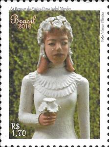 Stamp, Dolls of D Izabel 1, Brazil,  , Art, Artists, Crafts, Folklore, Philatelic Exhibitions, Puppets, Sculptures