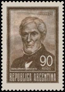 Stamp, Guillermo Brown (1777-1857), Argentina,  , Admirals, Famous People