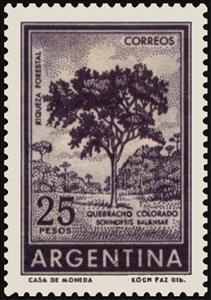 Stamp, Red Quebracho, Argentina,  , Plants (Flora), Trees