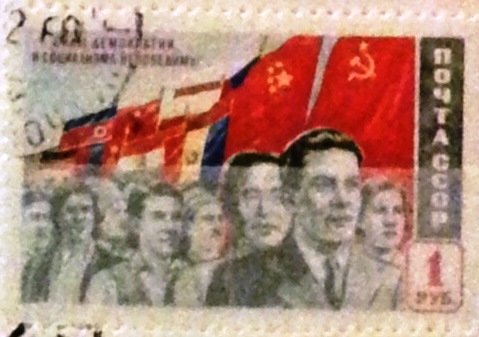 Working people of socialist countries under their flags