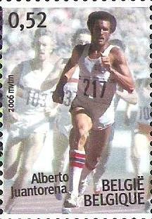 Stamp, Memorial Van Damme - Alberto Juantorena, Belgium,  , Sport, Athletics, Running, Athletes
