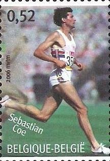 Stamp, Memorial Van Damme - Sebastian Coe, Belgium,  , Sport, Athletics, Running, Athletes