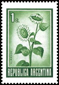 Stamp, Sunflower, Argentina,  , Flowers, Plants (Flora), Sunflowers