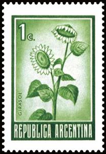 Stamp, Sunflower, Argentina,  , Flowers, Plants (Flora), Sunflowers