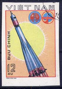 Stamp, Soyuz 37 launch, Vietnam,  , Space Traveling, Spacecrafts
