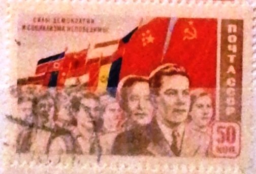 Working people of socialist countries under their flags