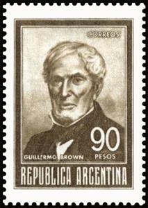 Stamp, Guillermo Brown (1777-1857), Argentina,  , Admirals, Famous People
