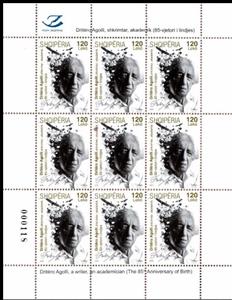 Mini Sheet, 85th birthday of Dritëro Agolli, Albania,  