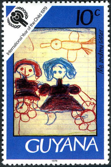 Children's drawing: Me and my sister