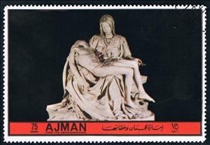 Stamp, Statues by Michelangelo: Pietà, Ajman,  , Statues
