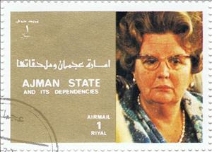 Stamp, Queen of the Netherlands, Ajman,  