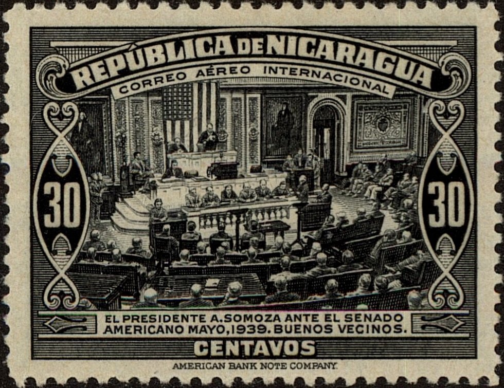 President Anastasio Somoza in US House of Representatives